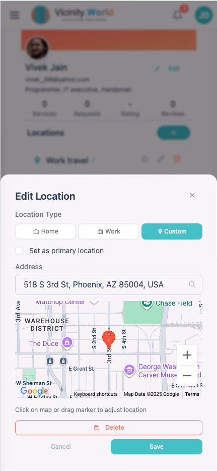 Mobile Location Picker